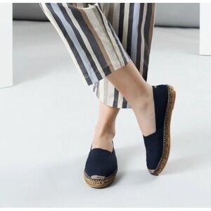 NEW VISCATA Barceloneta Canvas Espadrille Flat Navy 44 Women 13‎ Organic Cotton